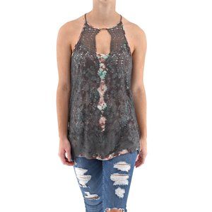 ANTHROPOLOGIE Lace Overlay Cutout Top #BP19